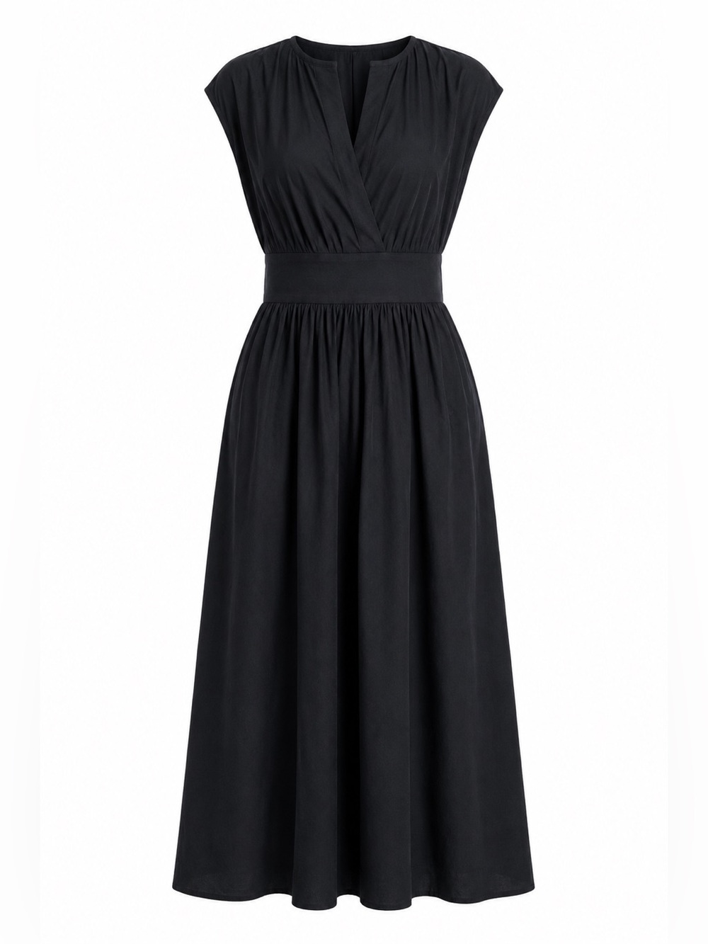 Banana Republic Mixed Media Poplin Black Maxi Dress